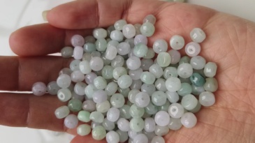 50Pcs 6X4mm Natural Type A Untreated Green White Burmese Jadeite Rondelle Beads,Burma Jadeite Loose Beads,DIY Jewelry Supplies