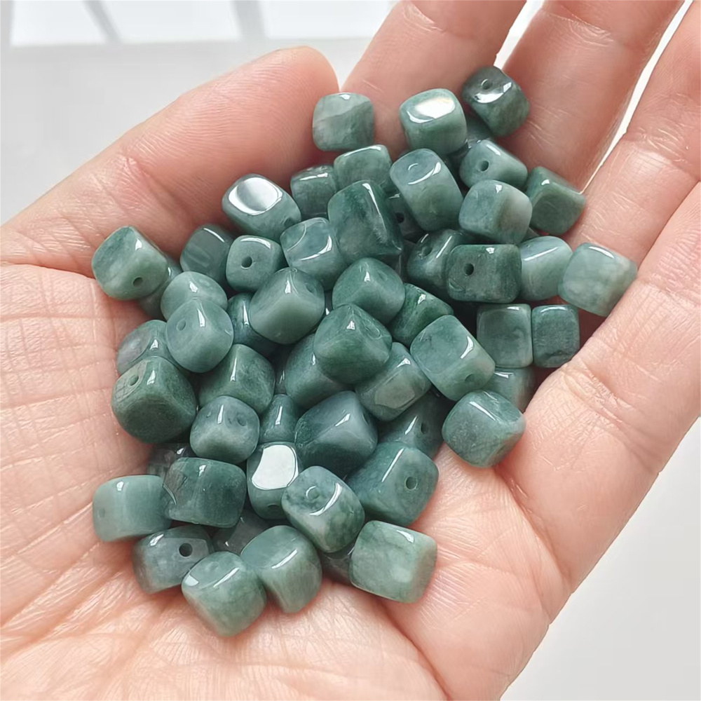 20Pcs Natural Type A Untreated Watery Blue Guatemalan Jadeite Irregular Shape Sugar Cube Beads ,Guatemala Jadeite Loose Beads,DIY Jewelry Supplies