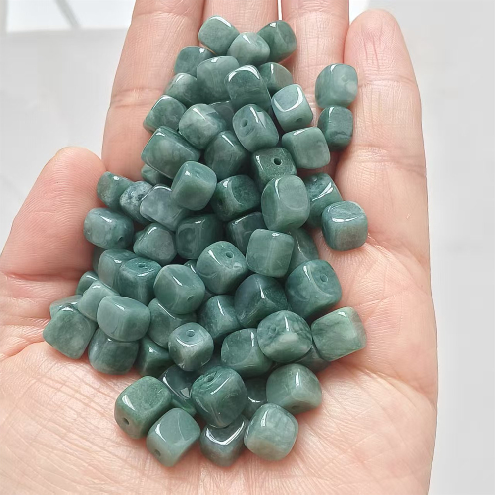 20Pcs Natural Type A Untreated Watery Blue Guatemalan Jadeite Irregular Shape Sugar Cube Beads ,Guatemala Jadeite Loose Beads,DIY Jewelry Supplies