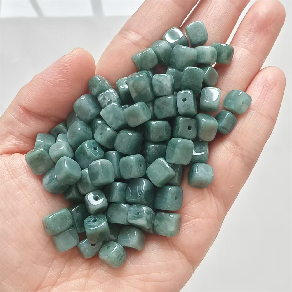 20Pcs Natural Type A Untreated Watery Blue Guatemalan Jadeite Irregular Shape Sugar Cube Beads ,Guatemala Jadeite Loose Beads,DIY Jewelry Supplies