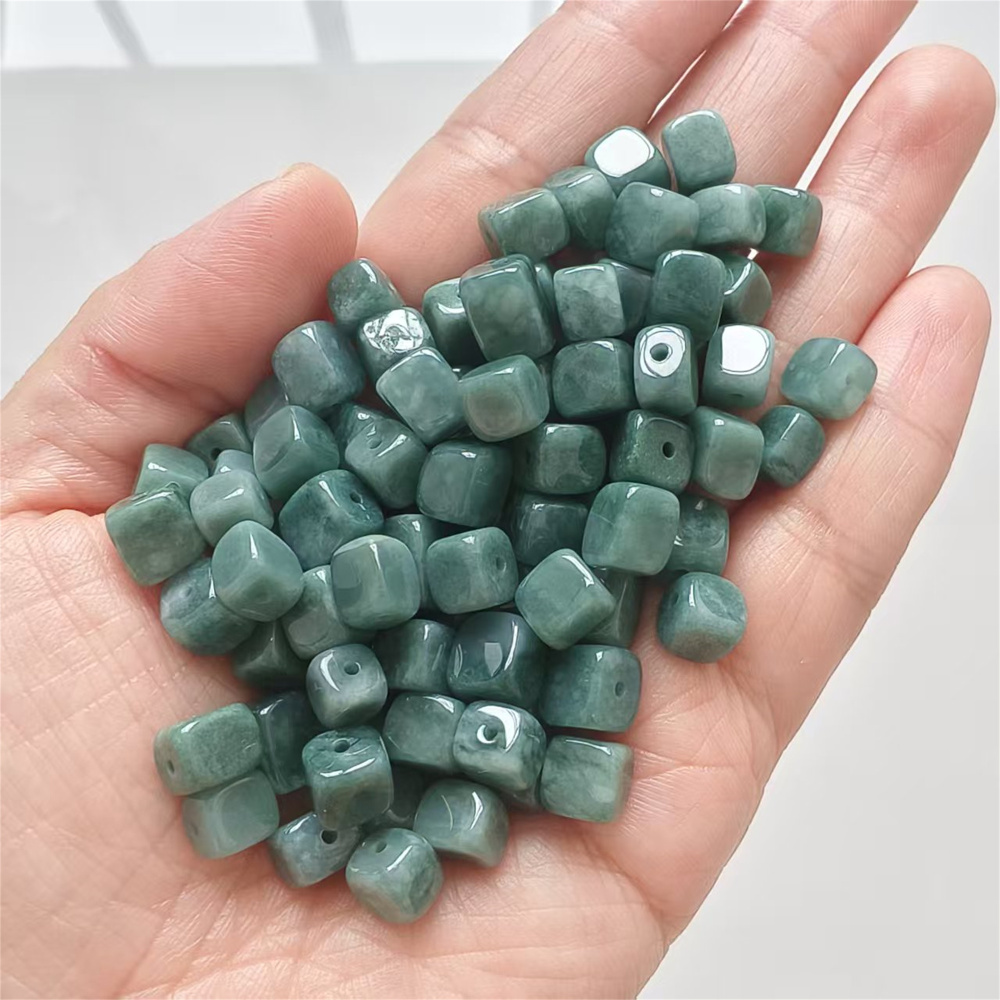 20Pcs Natural Type A Untreated Watery Blue Guatemalan Jadeite Irregular Shape Sugar Cube Beads ,Guatemala Jadeite Loose Beads,DIY Jewelry Supplies
