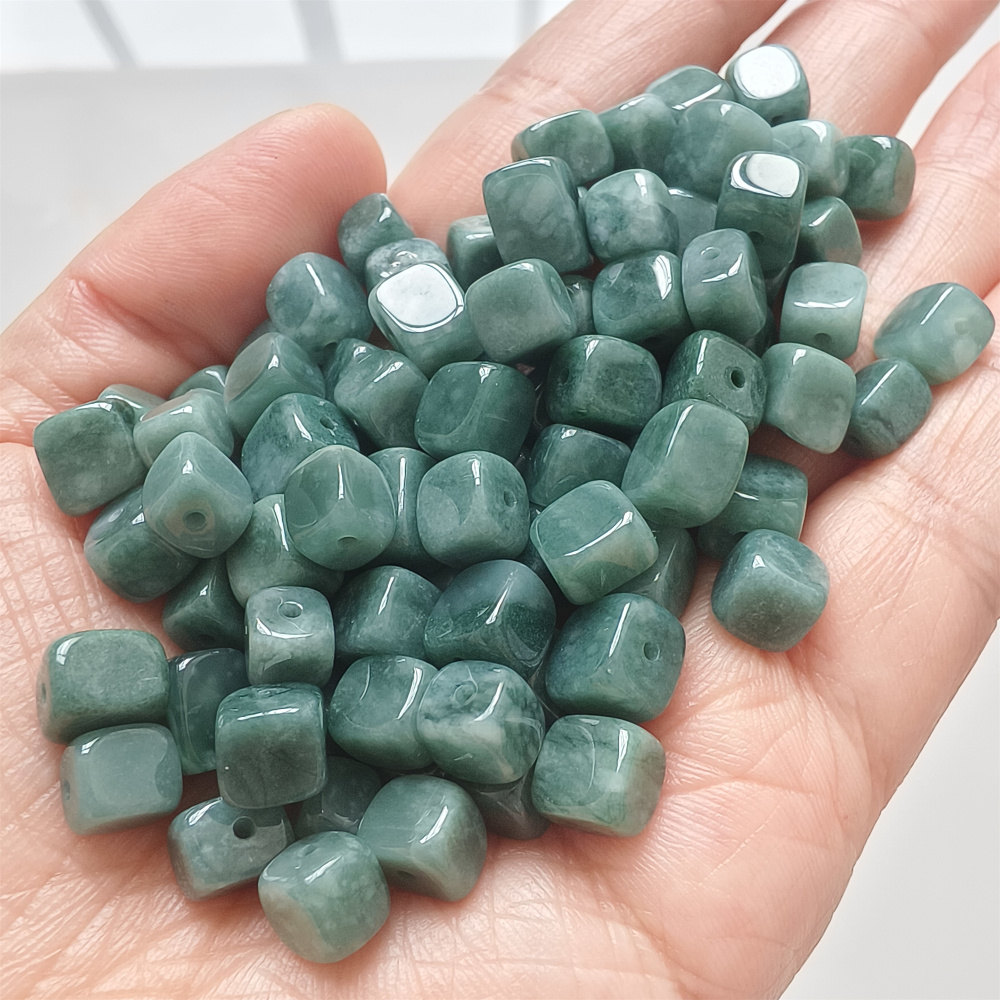 20Pcs Natural Type A Untreated Watery Blue Guatemalan Jadeite Irregular Shape Sugar Cube Beads ,Guatemala Jadeite Loose Beads,DIY Jewelry Supplies