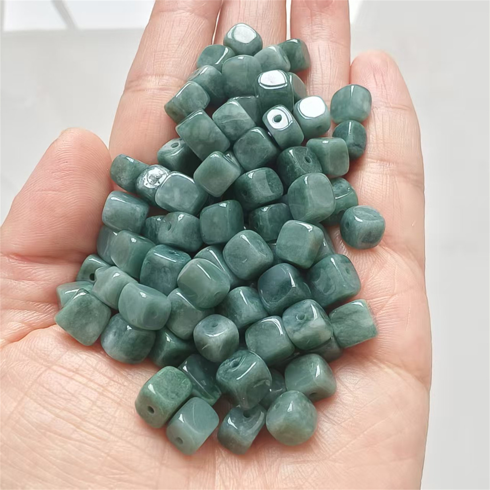 20Pcs Natural Type A Untreated Watery Blue Guatemalan Jadeite Irregular Shape Sugar Cube Beads ,Guatemala Jadeite Loose Beads,DIY Jewelry Supplies