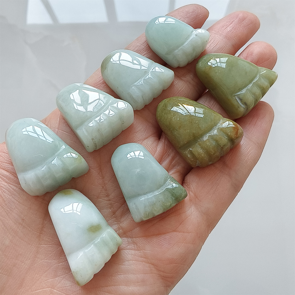 2pcs Natural Type A Untreated 25-29X15-20mm Burmese Jadeite Foot Pendant,Burma Jadeite Loose Pendant,DIY Jewelry Supplies