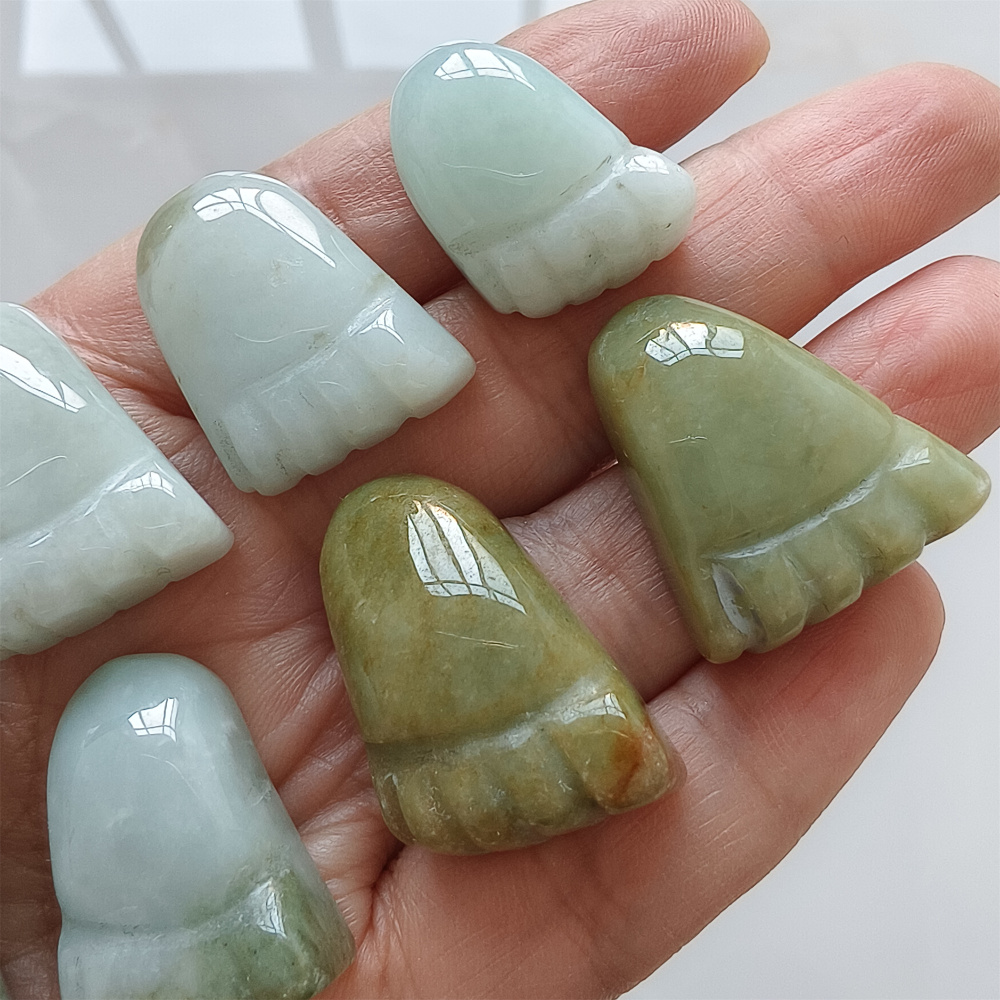 2pcs Natural Type A Untreated 25-29X15-20mm Burmese Jadeite Foot Pendant,Burma Jadeite Loose Pendant,DIY Jewelry Supplies