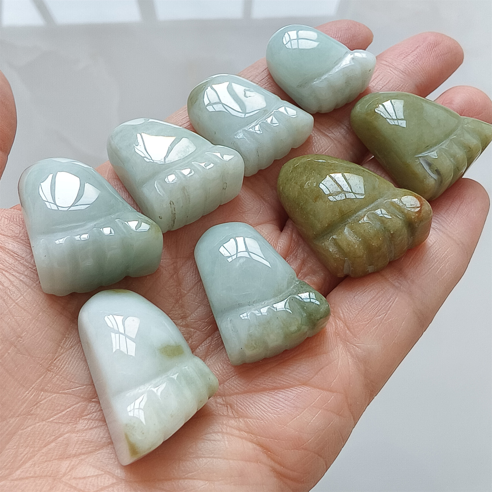 2pcs Natural Type A Untreated 25-29X15-20mm Burmese Jadeite Foot Pendant,Burma Jadeite Loose Pendant,DIY Jewelry Supplies