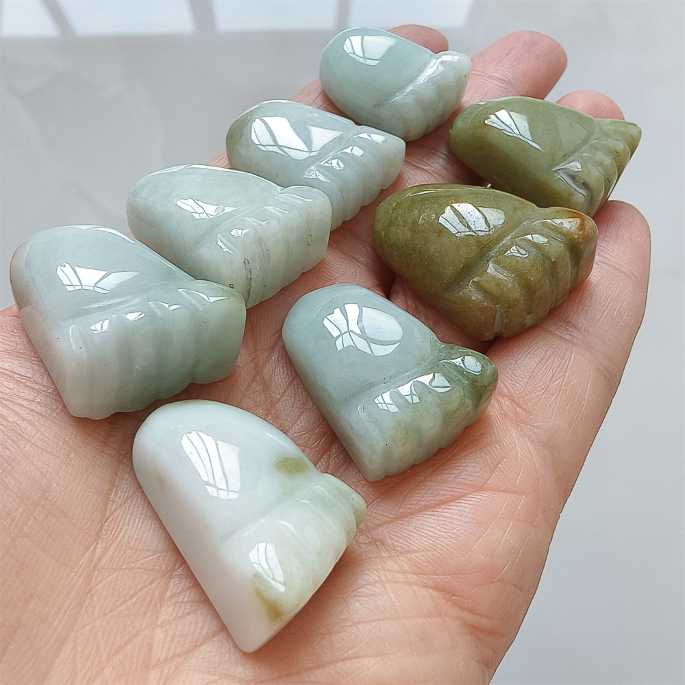 2pcs Natural Type A Untreated 25-29X15-20mm Burmese Jadeite Foot Pendant,Burma Jadeite Loose Pendant,DIY Jewelry Supplies