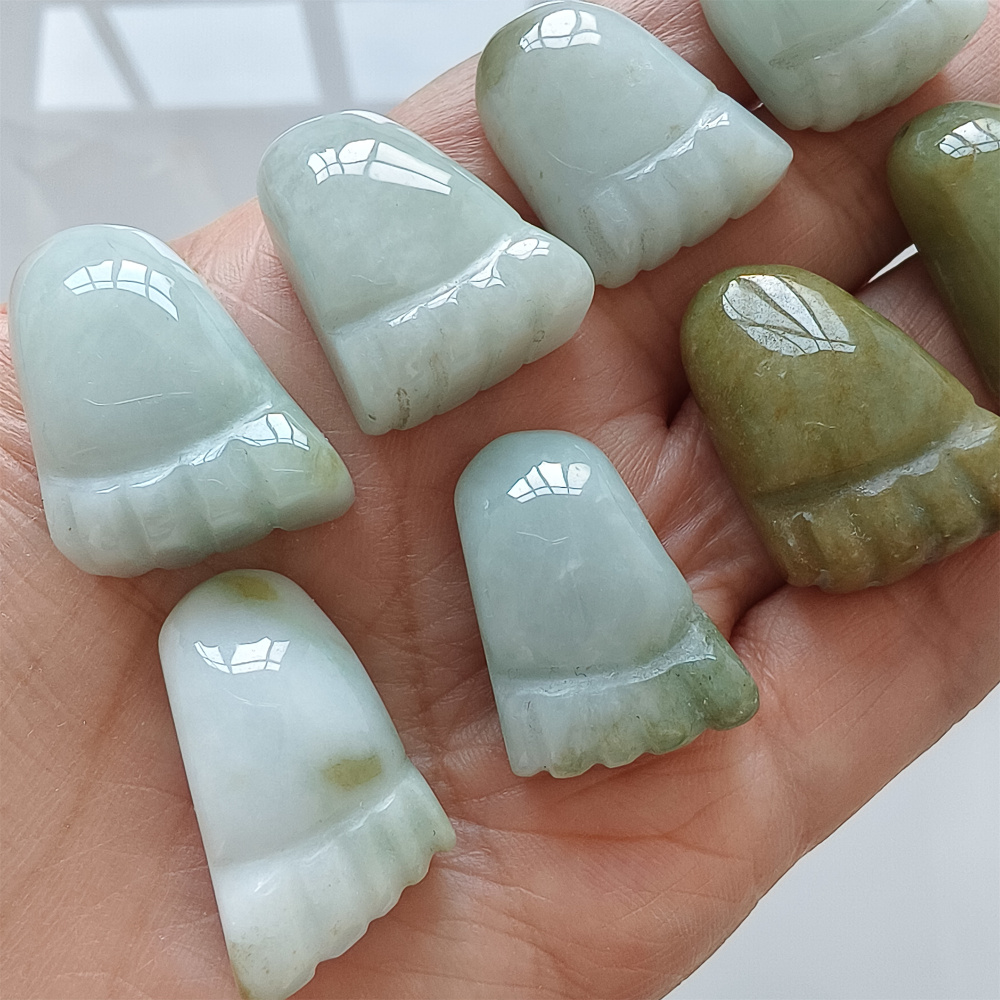 2pcs Natural Type A Untreated 25-29X15-20mm Burmese Jadeite Foot Pendant,Burma Jadeite Loose Pendant,DIY Jewelry Supplies