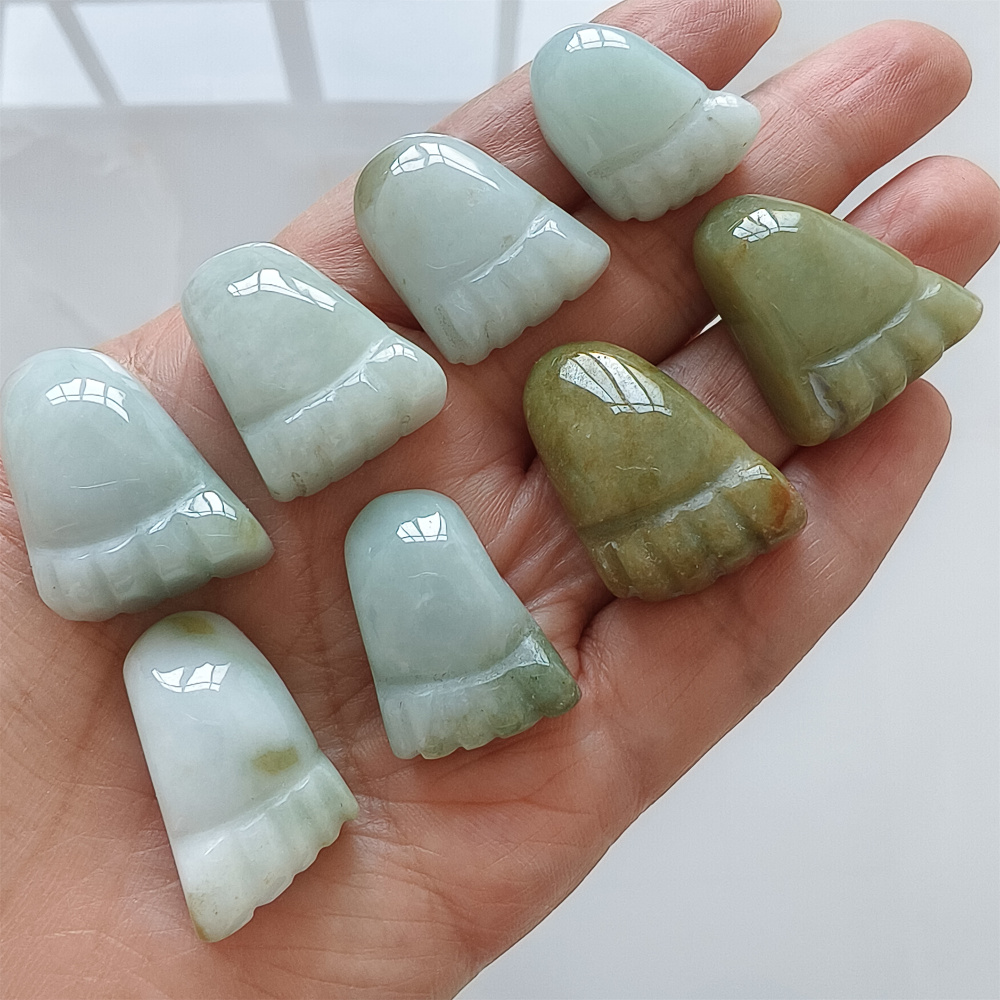 2pcs Natural Type A Untreated 25-29X15-20mm Burmese Jadeite Foot Pendant,Burma Jadeite Loose Pendant,DIY Jewelry Supplies