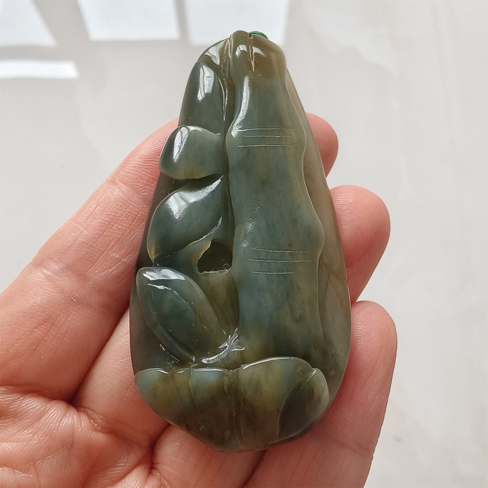 Unique Untreated Natural Serpentine Jade Chinese Xiuyan Jade New Mountain Jade Pendant With Bamboo Joint Pattern,Bamboo Joint Plaque,DIY Jewelry Supplies