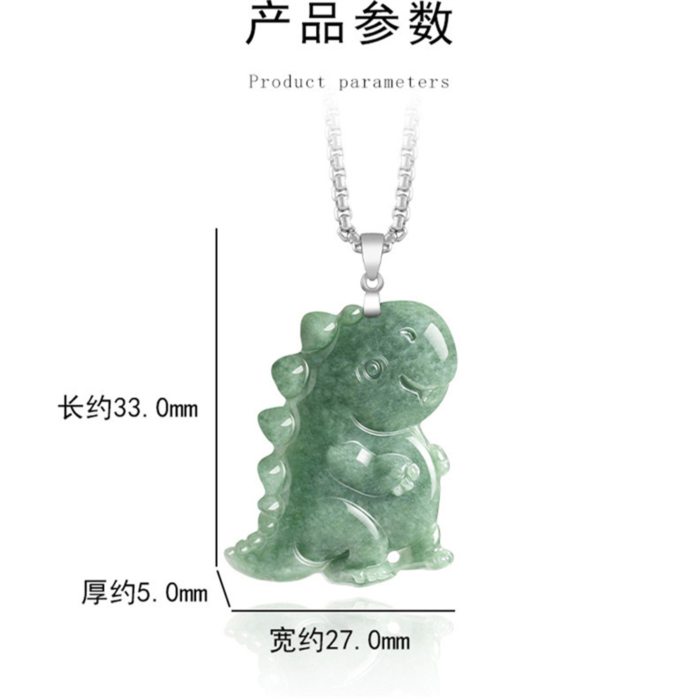 Natural Type A Untreated Bean Green Watery Burmese Jadeite Hand Carved Dinosaur Pendant,Green Burma Jadeite Loose Pendants,DIY Jewelry Supplies