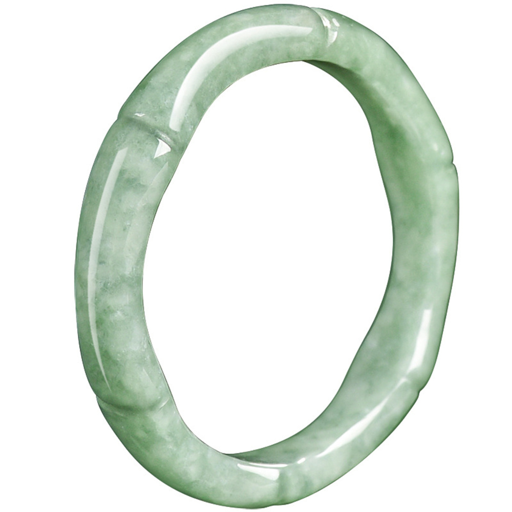 Natural Untreated Type A Bean Green Watery Burmese Jadeite Bamboo Joint Rings,Green Jade Loose Round Rings,Ring Pendant,DIY Jewelry Supplies