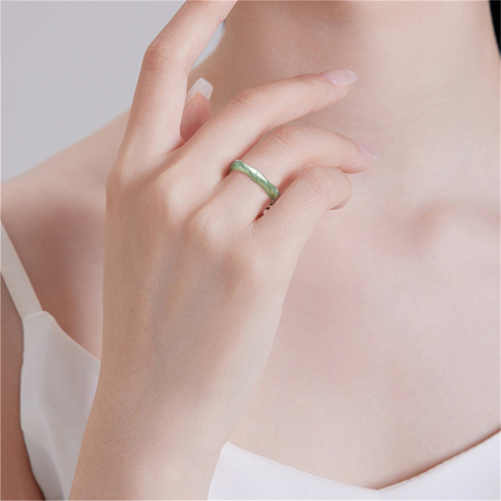 Natural Untreated Type A Bean Green Watery Burmese Jadeite Bamboo Joint Rings,Green Jade Loose Round Rings,Ring Pendant,DIY Jewelry Supplies