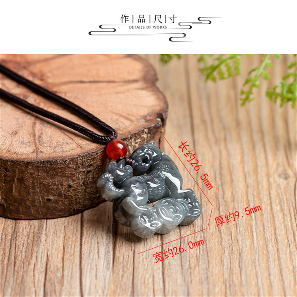 Natural Type A Untreated Black Chicken Species Burmese Jadeite Tiger Pendant,Burma Jadeite Loose Pendant,DIY Jewelry Supplies