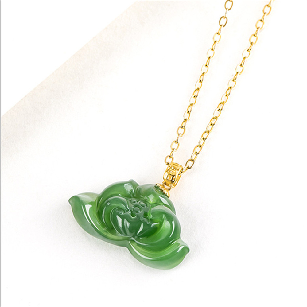 Natural Untreated Green Russian Nephrite Lotus Shaped Pendant,Lotus Pendants,Green Russian Nephrite Jade Loose Pendants,DIY Jewelry Supplies