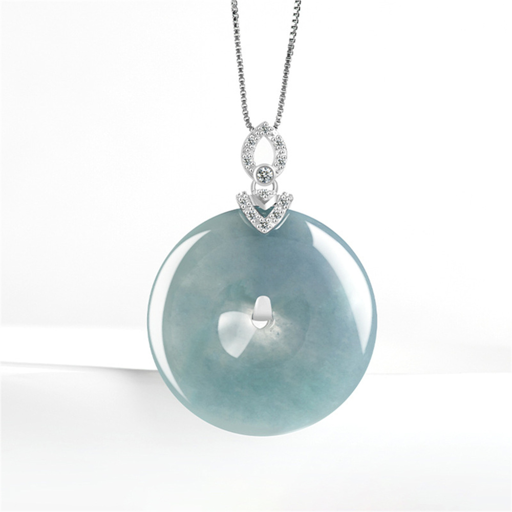 Natural Type A Untreated Icy Blue Watery Guatemalan Jadeite Safety Buckle Pendants,Blue Guatemala Jadeite Loose Pendant,DIY Jewelry Supplies