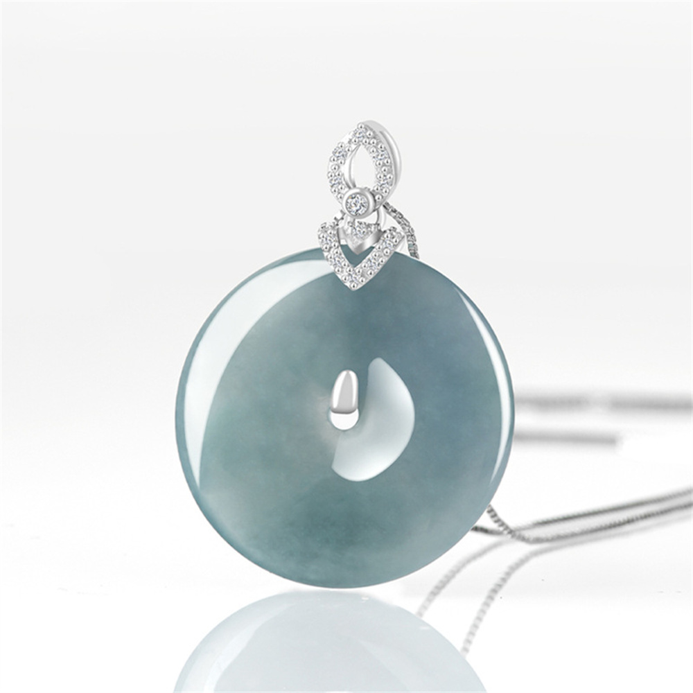 Natural Type A Untreated Icy Blue Watery Guatemalan Jadeite Safety Buckle Pendants,Blue Guatemala Jadeite Loose Pendant,DIY Jewelry Supplies