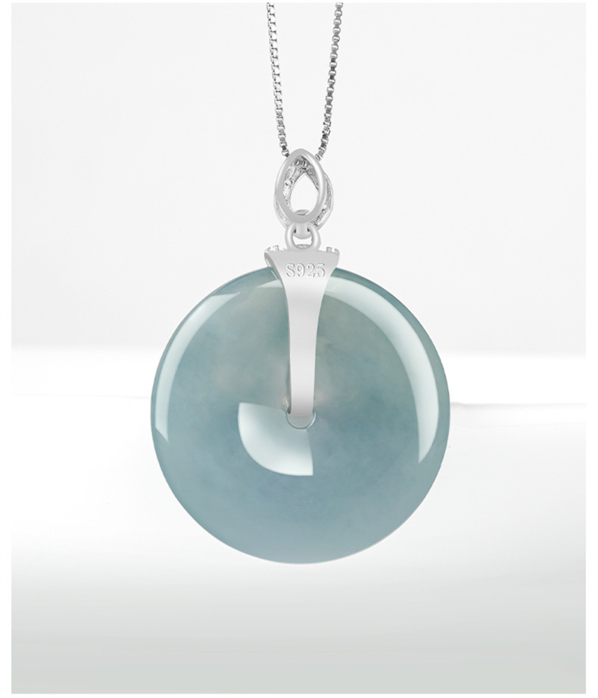 Natural Type A Untreated Icy Blue Watery Guatemalan Jadeite Safety Buckle Pendants,Blue Guatemala Jadeite Loose Pendant,DIY Jewelry Supplies