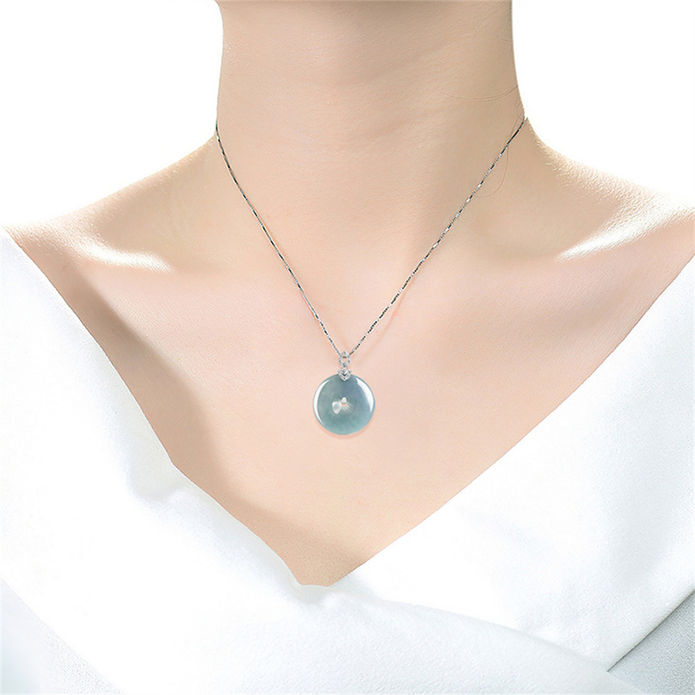 Natural Type A Untreated Icy Blue Watery Guatemalan Jadeite Safety Buckle Pendants,Blue Guatemala Jadeite Loose Pendant,DIY Jewelry Supplies