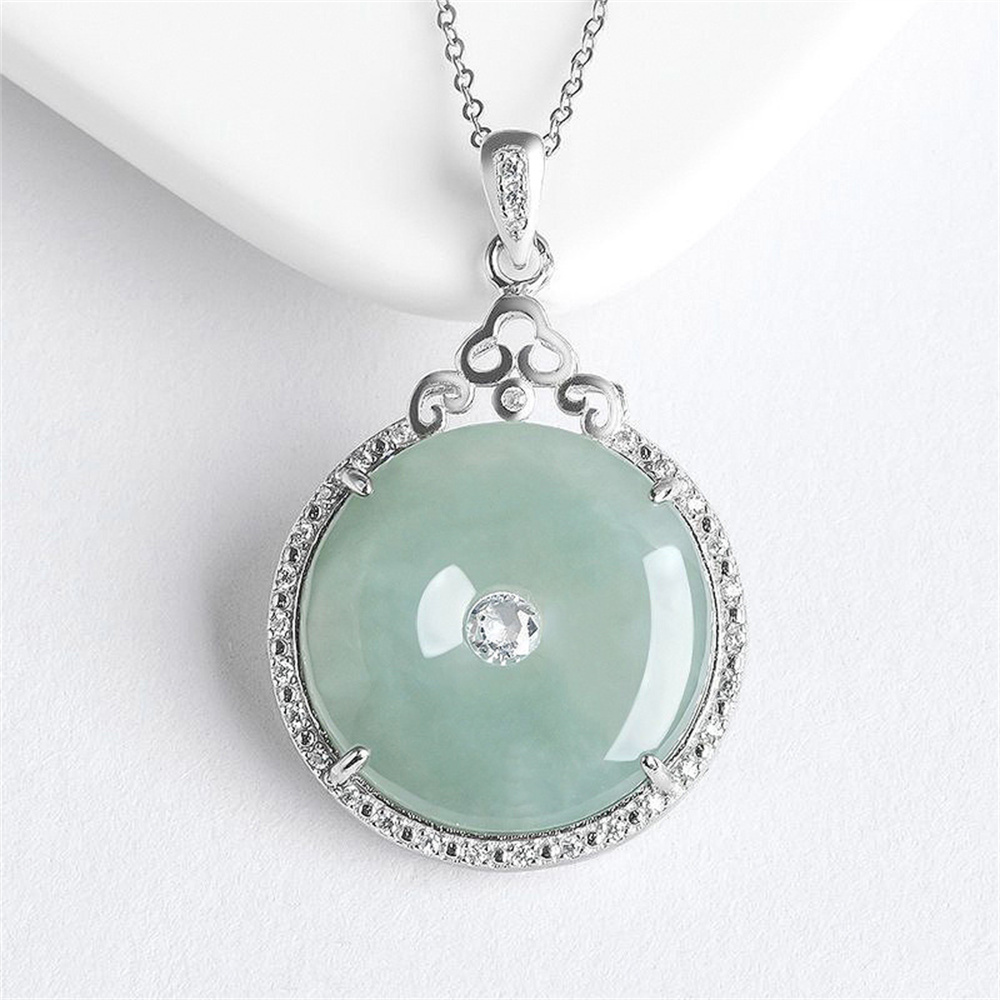 Natural Type A Untreated Icy Waxy Blue Watery Guatemalan Jadeite Safety Buckle Pendants,Blue Guatemala Jadeite Loose Pendant,DIY Jewelry Supplies