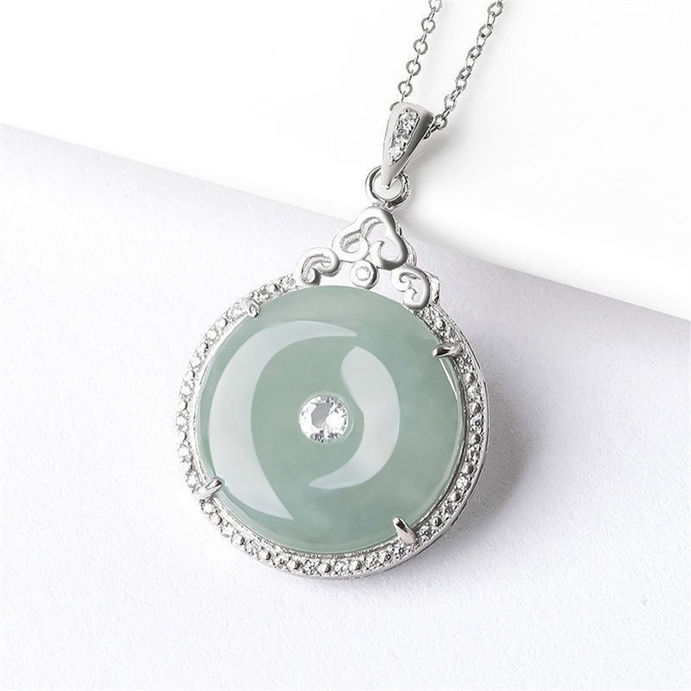 Natural Type A Untreated Icy Waxy Blue Watery Guatemalan Jadeite Safety Buckle Pendants,Blue Guatemala Jadeite Loose Pendant,DIY Jewelry Supplies