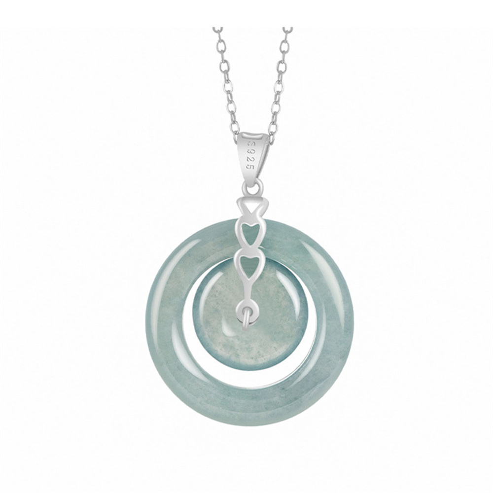 Natural Type A Untreated Icy Waxy Blue Watery Guatemalan Jadeite Safety Buckle Pendants,Blue Guatemala Jadeite Loose Pendant,DIY Jewelry Supplies