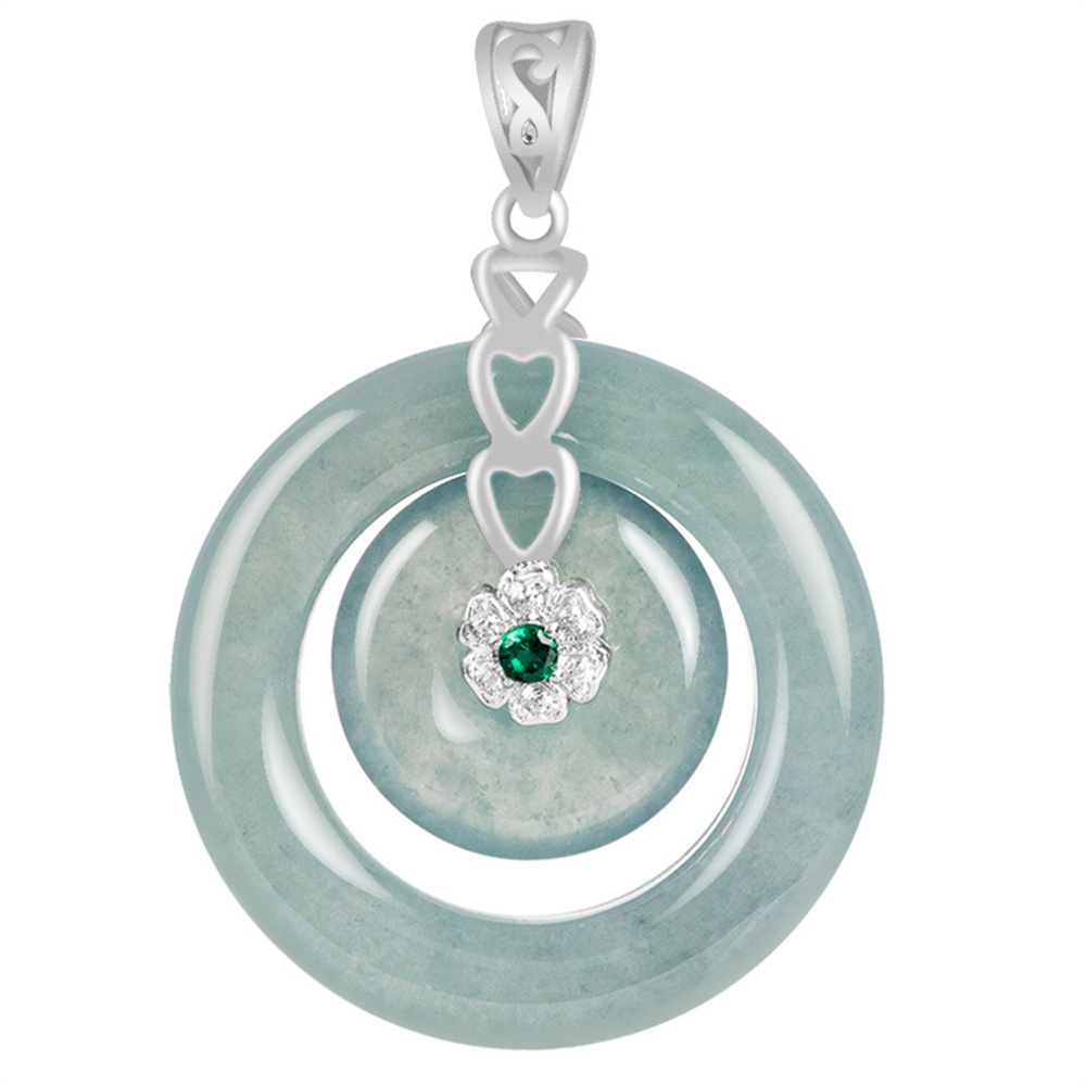 Natural Type A Untreated Icy Waxy Blue Watery Guatemalan Jadeite Safety Buckle Pendants,Blue Guatemala Jadeite Loose Pendant,DIY Jewelry Supplies