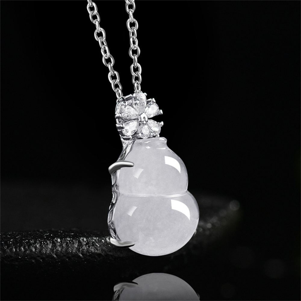 Natural Type A Untreated Icy Waxy White Burmese Jadeite Gourd Pendants,Burma Jadeite Loose Pendant,DIY Jewelry Supplies