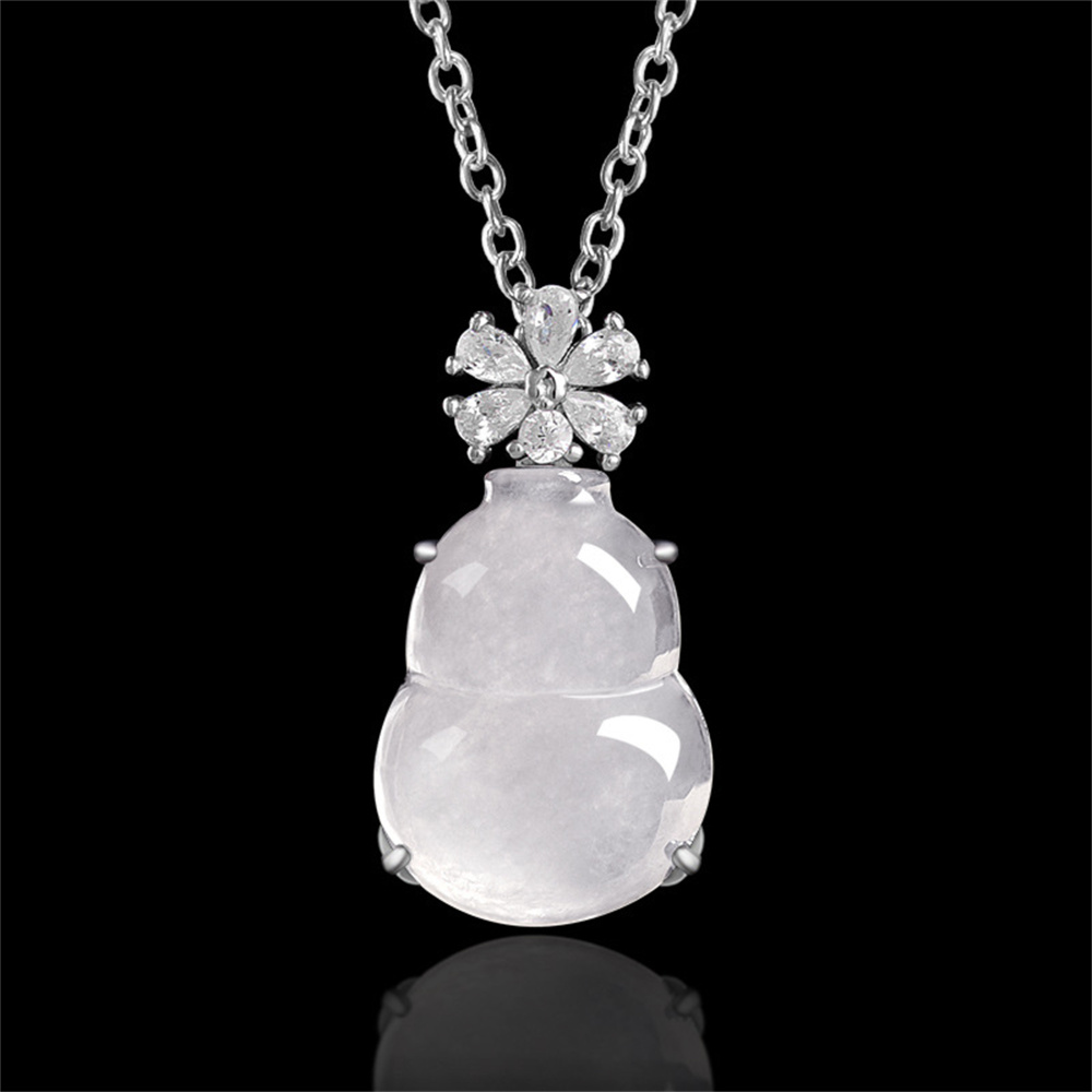 Natural Type A Untreated Icy Waxy White Burmese Jadeite Gourd Pendants,Burma Jadeite Loose Pendant,DIY Jewelry Supplies