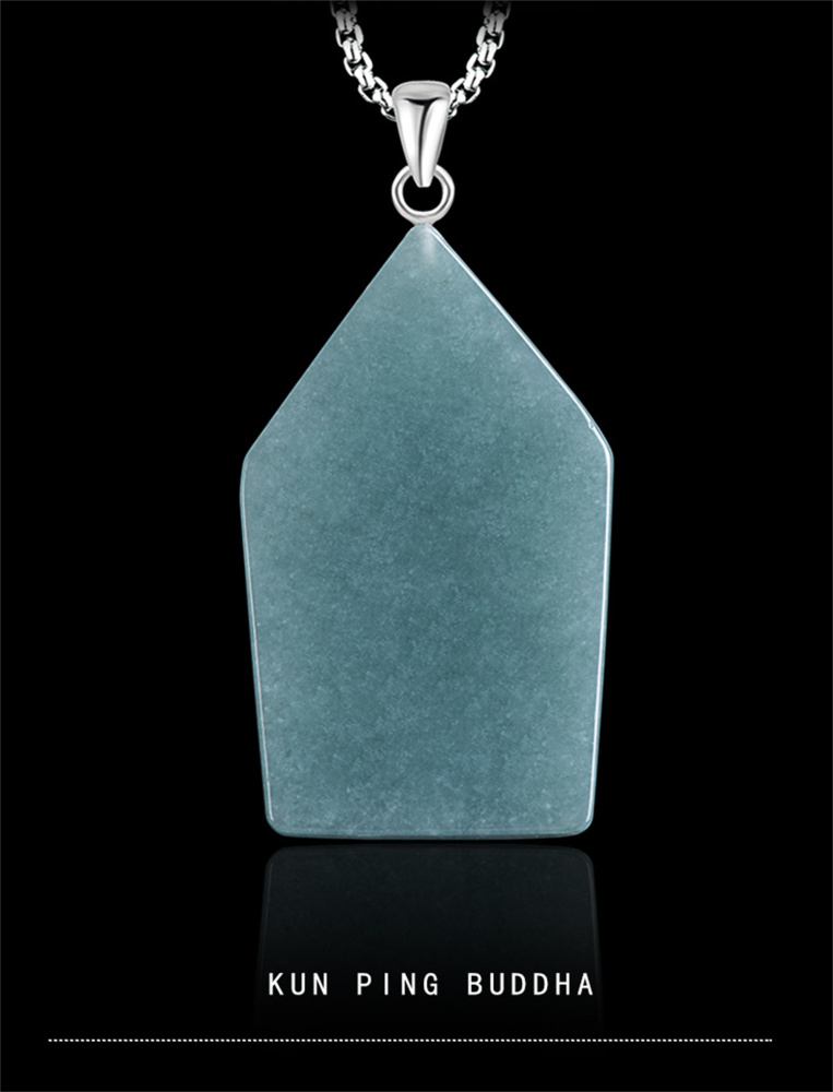 Natural Type A Untreated Waxy Blue Watery Guatemalan Jadeite Hand Carved Khun Phaen Amulet Pendant,Amulet Pendant,DIY Jewelry Supplies