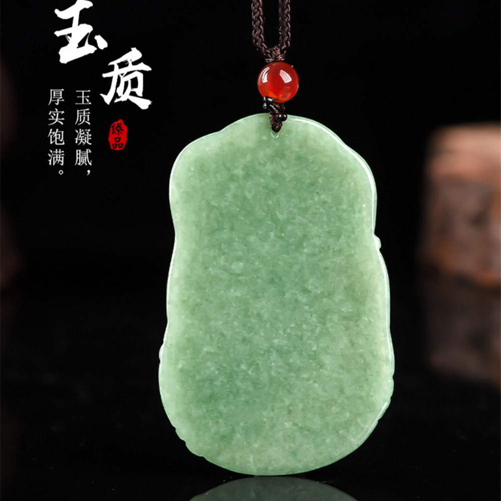 Natural Type A Untreated Bean Green Watery Burmese Jadeite Hand Carved Thousand Handed Guanyin Pendant,Amulet Pendant,DIY Jewelry Supplies
