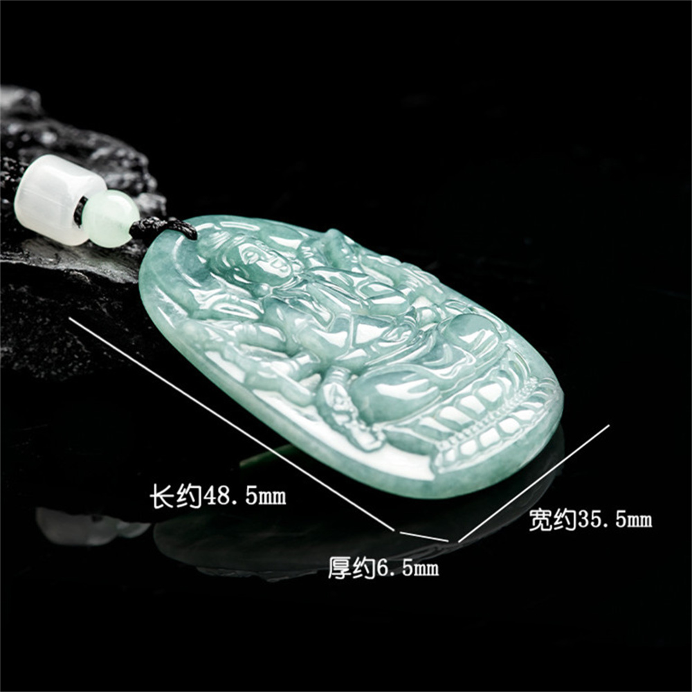 Natural Type A Untreated Blue Watery Guatemalan Jadeite Hand Carved Thousand Handed Guanyin Pendant,Amulet Pendant,DIY Jewelry Supplies