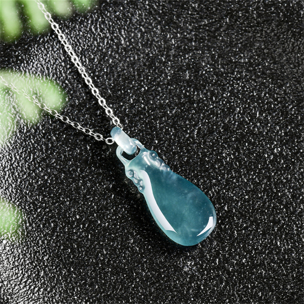 Natural Type A Untreated Icy Waxy Blue Watery Guatemalan Jadeite Flower Vase Pendants,Blue Guatemala Jadeite Loose Pendant,DIY Jewelry Supplies