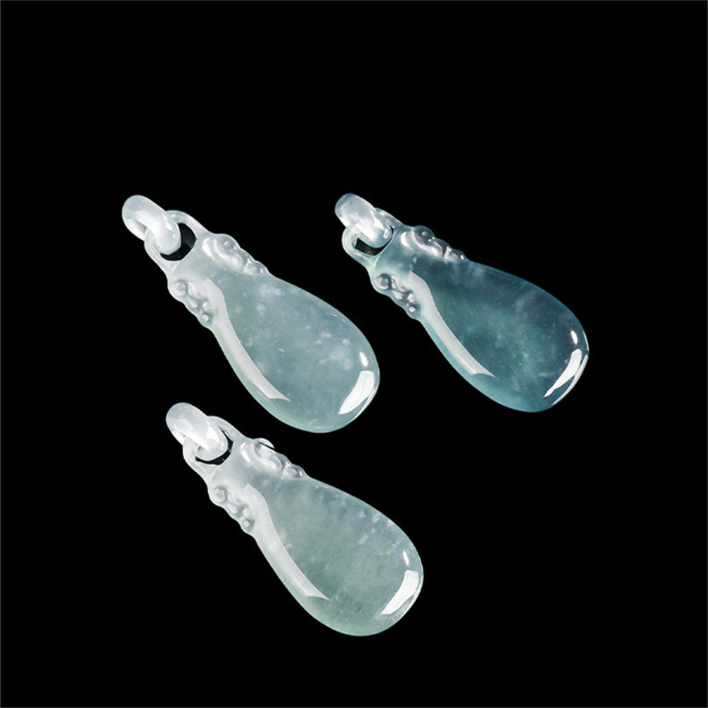 Natural Type A Untreated Icy Waxy Blue Watery Guatemalan Jadeite Flower Vase Pendants,Blue Guatemala Jadeite Loose Pendant,DIY Jewelry Supplies