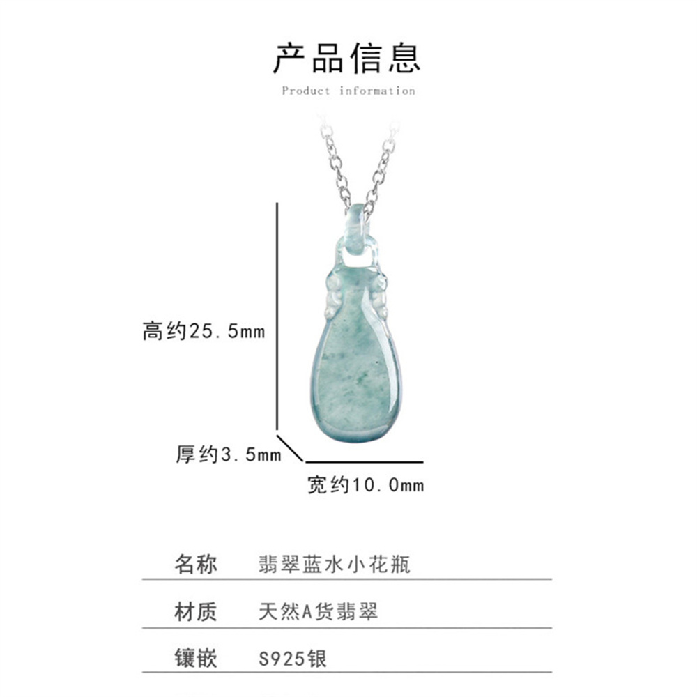 Natural Type A Untreated Icy Waxy Blue Watery Guatemalan Jadeite Flower Vase Pendants,Blue Guatemala Jadeite Loose Pendant,DIY Jewelry Supplies