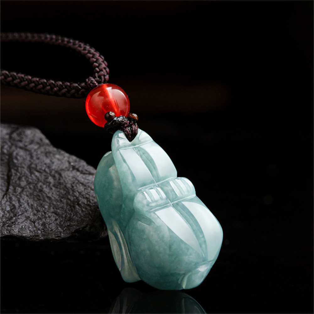 Natural Certificated Type A Untreated Blue Watery Guatemalan Jadeite 3D Rabbit Pendant,Chinese zodiac,DIY Jewelry Supplies