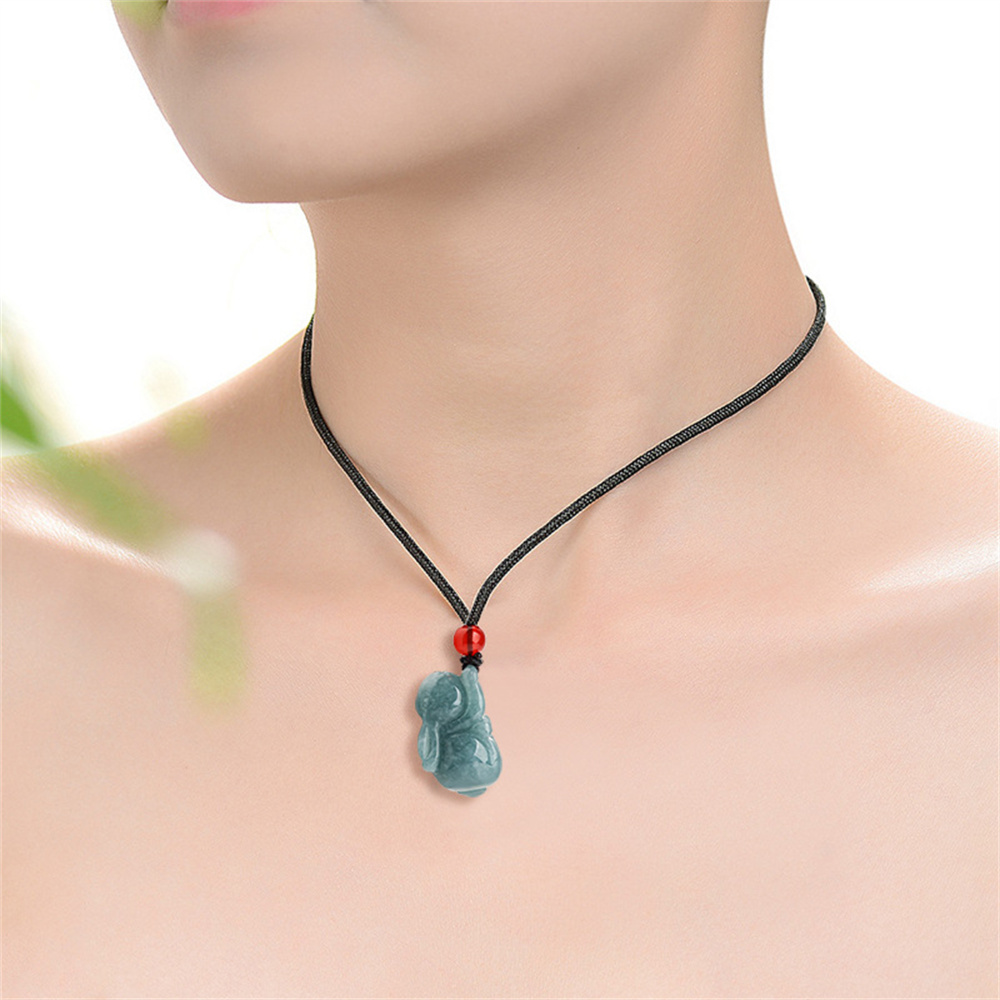 Natural Certificated Type A Untreated Blue Watery Guatemalan Jadeite 3D Rabbit Pendant,Chinese zodiac,DIY Jewelry Supplies