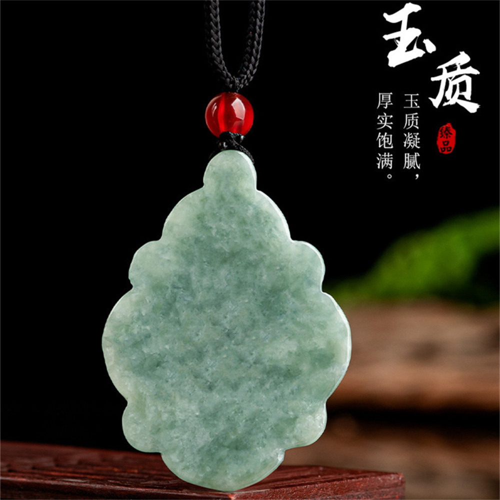 Natural Certificated Type A Untreated Bean Green Watery Burmese Jadeite Hand Carved Kalanchoe Pendant,Flowers Pendant,DIY Jewelry Supplies