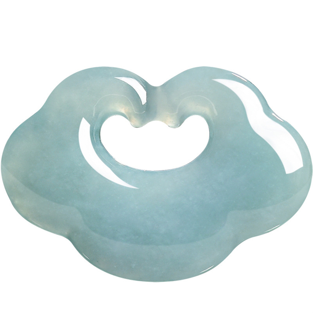 Natural Certificated Type A Untreated Blue Watery Guatemalan Jadeite Ruyi Pendant,Amulet Pendant,DIY Jewelry Supplies