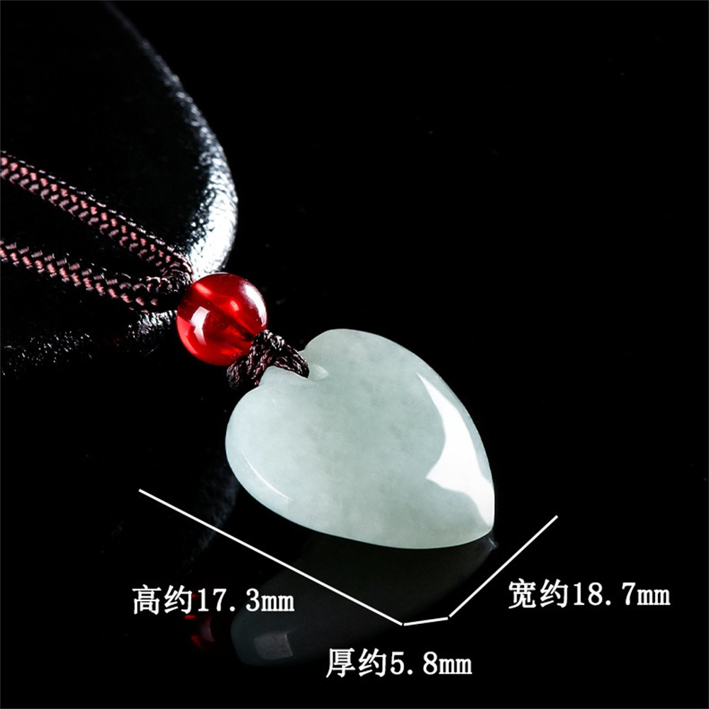 Natural Certificated Type A Untreated 17.3mmX18.7mmX5.8mm Green Watery Burmese Jadeite Heart Pendant Necklace,Smooth Heart Pendant Necklace,DIY Jewelry Supplies