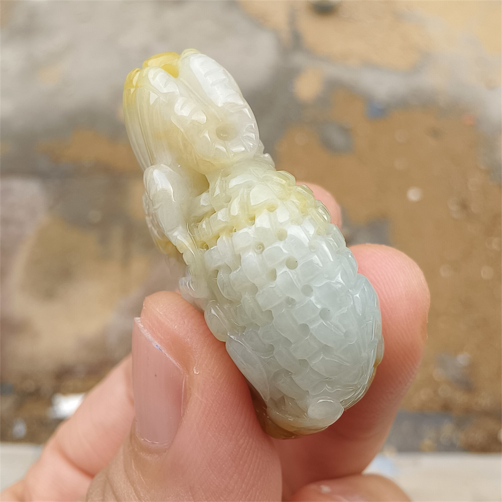 Natural Type A Untreated 38mmX27mmX14mm Icy Waxy Green Yellow Burmese Jadeite Openwork Money Bag Pendant Necklace,Waxy Burma Jadeite Loose Pendant Necklace