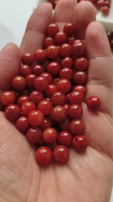 20pcs Natural Red Color Heated 8mm Burmese Jadeite Smooth Round Beads,Burma Jadeite Loose Beads,Myanmar Jadeite Ball Beads,DIY Jewelry Supplies