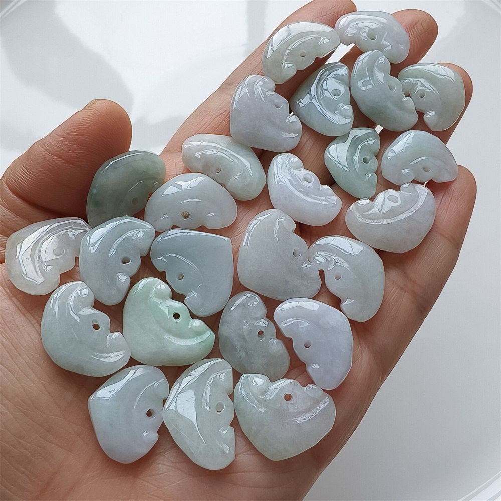 10pcs Natural Certificated Type A 18-20X12-17X5mm Green Burmese Jadeite Heart Pendants,Myanmar Jadeite Charms,DIY Jewelry Supplies