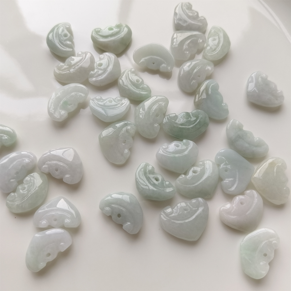 10pcs Natural Certificated Type A 18-20X12-17X5mm Green Burmese Jadeite Heart Pendants,Myanmar Jadeite Charms,DIY Jewelry Supplies