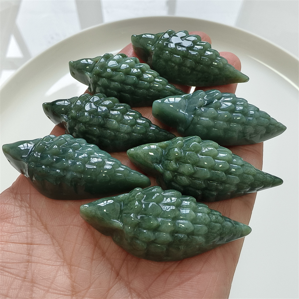 Certificated Natural Type A Untreated 46X20X12mm Dark Green Burmese Jadeite Pangolin Pendant,DIY Jewelry Supplies