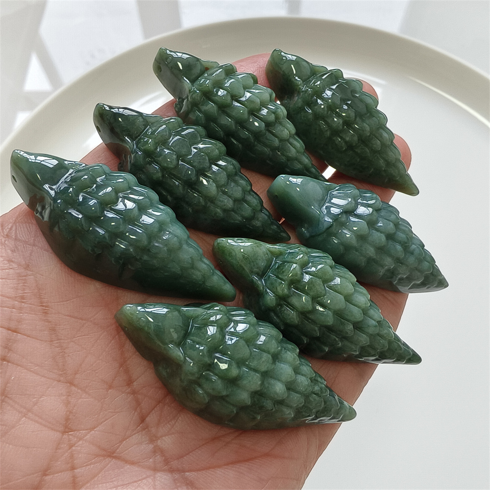Certificated Natural Type A Untreated 46X20X12mm Dark Green Burmese Jadeite Pangolin Pendant,DIY Jewelry Supplies