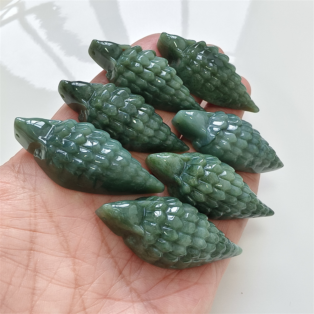 Certificated Natural Type A Untreated 46X20X12mm Dark Green Burmese Jadeite Pangolin Pendant,DIY Jewelry Supplies