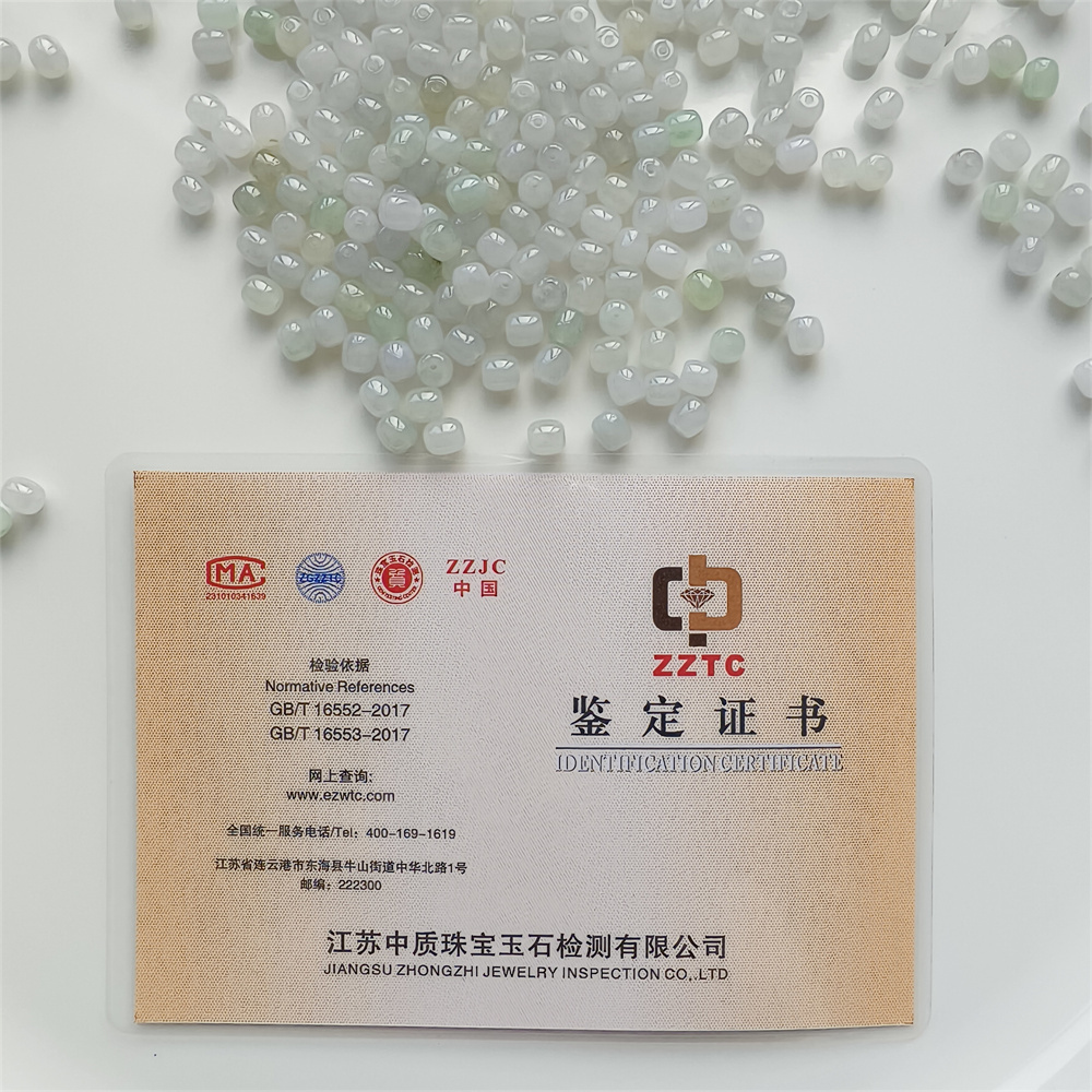 30pcs 6mm Natural Certificated Type A Icy Green White Burmese Jadeite Smooth Cylinder Barrel Beads,Burma Jadeite Loose Beads,DIY Jewelry Supplies