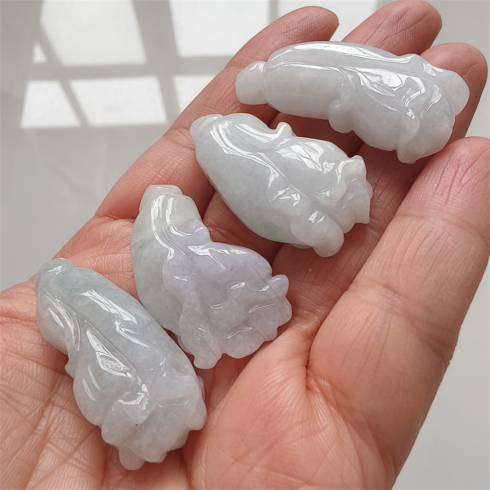 Natural Certificated Type A 35-40X16-19X12mm Watery White Burmese Jadeite Cabbage Pendant,Myanmar Jadeite Pendant,DIY Jewelry Supplies