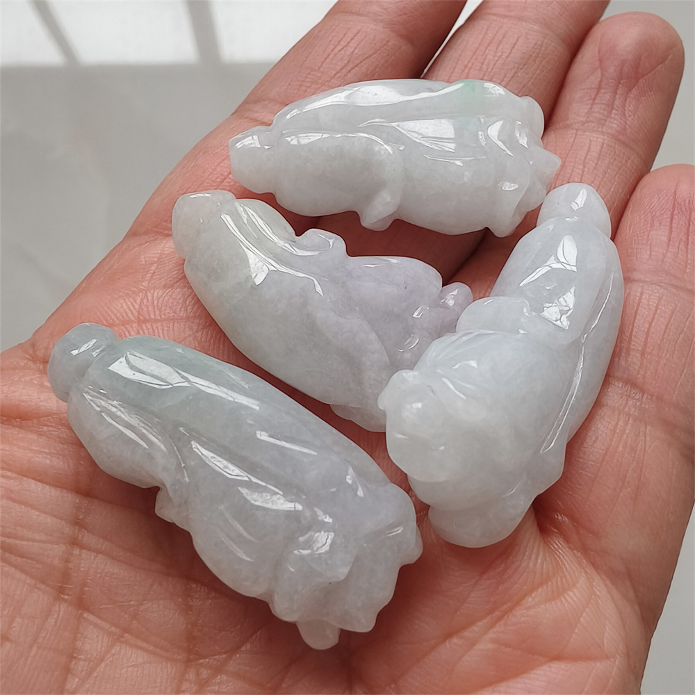 Natural Certificated Type A 35-40X16-19X12mm Watery White Burmese Jadeite Cabbage Pendant,Myanmar Jadeite Pendant,DIY Jewelry Supplies
